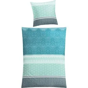 Kleine Wolke Bettwäsche Estrella 155x220 cm, Petrol - Bettwäsche-Set aus hochwertigem Mako-Satin, inkl. Kopfkissen 80x80 cm. Praktischer Reißverschluss und bis 60° waschbar - ideal für einen erholsamen Schlaf!