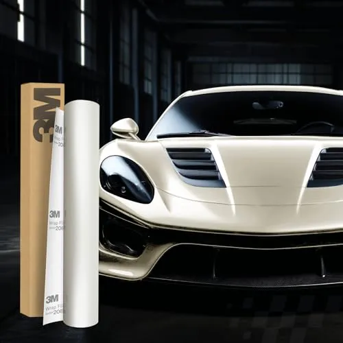 3M 2080 Car Wrapping Folie 30x152cm Selbstklebende Autofolie für Auto Motorrad Boot 3D Lackschutzfolie mit Luftkanälen zum Folieren (SP10 Satin Pearl White)
