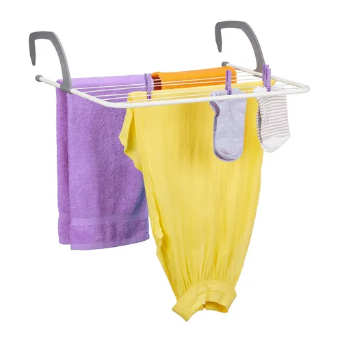 Hängetrockner Balkon Wäscheaufhänger in weiß von Relaxdays