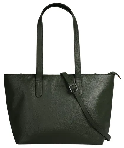 BRUNO BANANI Damen Shopper aus echtem Leder, grün