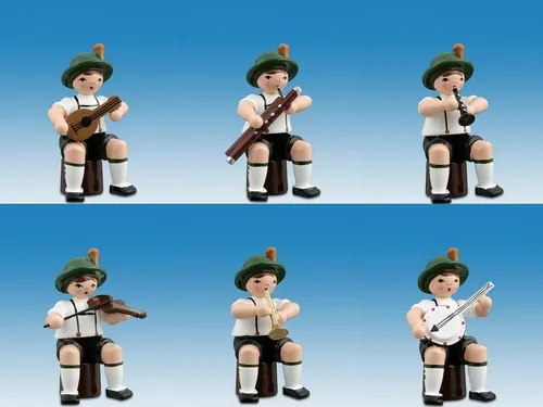 Ganzjahresfiguren Musikanten sitzend 6-teilig H= ca 7cm NEU Frühlingsfigur