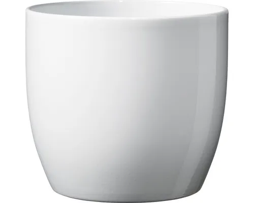 Blumentopf Soendgen Basel Keramik glänzend pulverbeschichtet Ø 24 cm H 23 cm wei