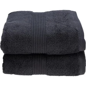 Julie-Julsen Handtuch 100 x 150 cm - 2er Set, anthrazit - Badetuch-Set aus 100% Baumwolle, besonders saugstark und strapazierfähig. Mit sanftem Massageeffekt und praktischem Aufhänger. Pflegeleicht, waschbar bis 60 °C.