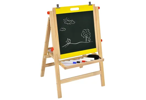 COSTWAY Standtafel Kindertafel, klappbar, mit Doppeltafel & Ablagefach