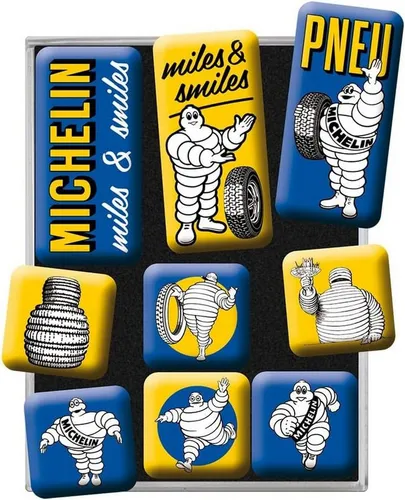Nostalgic-Art Magnet 9tlg. Magnetset - Michelin - Logo Evolution