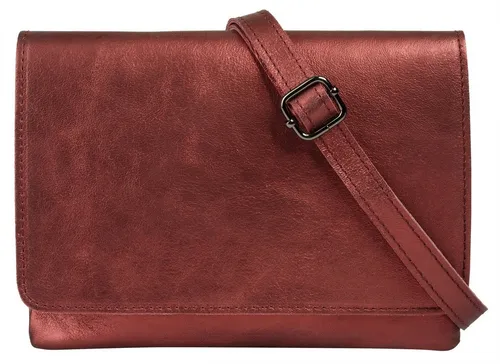 Umhängetasche CLUTY - Glänzende Damen-Ledertasche Made in Italy - Handtaschen aus 100% Rindleder, glänzend und leicht, ideal für Abendveranstaltungen oder den Stadtbummel. Praktische Fächer für Smartphone und Geldbörse.