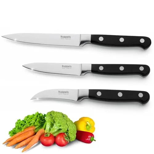 Kuppels SOLID Küchenmesser-Set – 3-teiliges Set mit Tomatenmesser, Spickmesser und Schälmesser