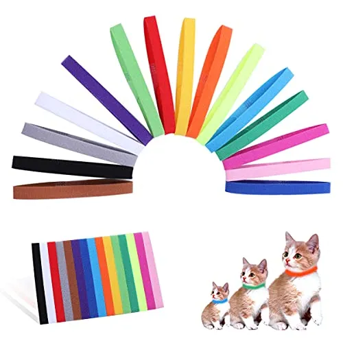 Welpen ID Halsbänder Welpenhalsbänder Einstellbar Welpenhalsband Mehrfarbiges Nylon Halsband Hund Klein Hündchen Identification Hundemarken für Neugeborener Welpen Kitten Haustier, 15 Farben