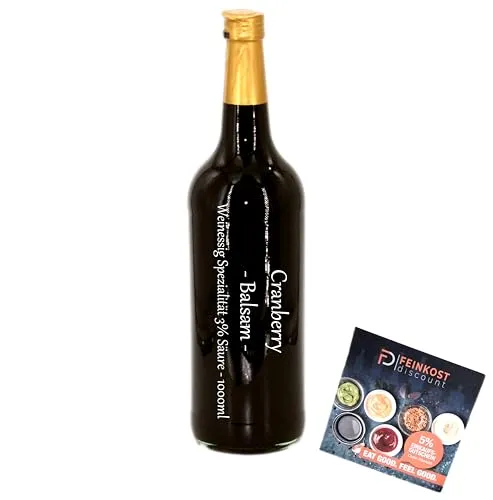 Cranberry Balsam | 3% Säure | 1 Liter | Essigzubereitung | Weinessig-Spezialität mit Rezeptheft