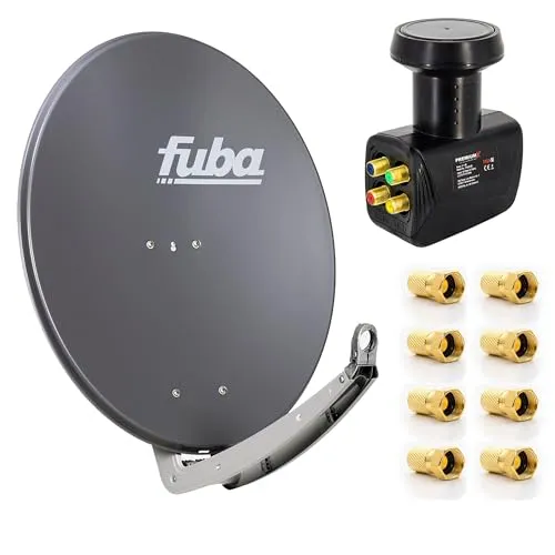 Premium X Satelliten-Komplettanlage Fuba DAA 780 A - SAT-Antennen mit hochwertiger FUBA Satellitenschüssel, windlast- und wetterbeständig. Ideal für 4 Teilnehmer, einfach direkt am Receiver anschließen – für störungsfreien Satellitenempfang.