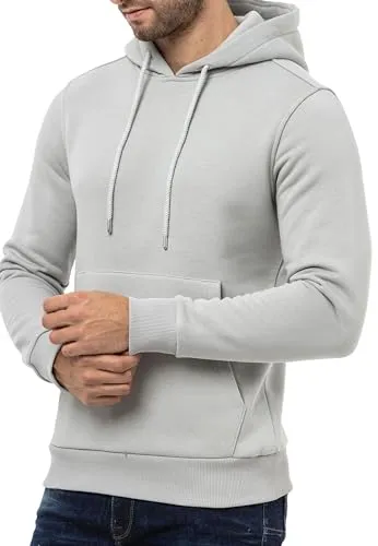 Cipo & Baxx Herren Hoodie Sweatshirt CL557 Grau – Stylischer Pullover im Casual Streetwear Look mit Kapuze & Kängurutasche – Bequemes Oberteil für Alltag & Freizeit - CL557 Grau XXL