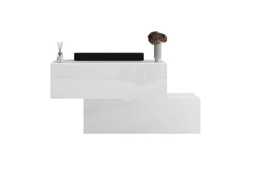 Planetmöbel Flur Möbel Garderobe Hängeschrank 2X 100 cm Weiß - Zeitlos modernes Design, kompakte Stauraumlösung für Flur und Diele