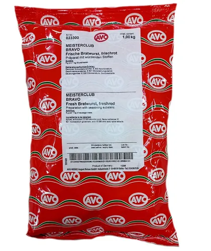 Bratwurstgewürz Meisterclub Bravo für frische Brawurst/ frischrot von AVO/ 1kg