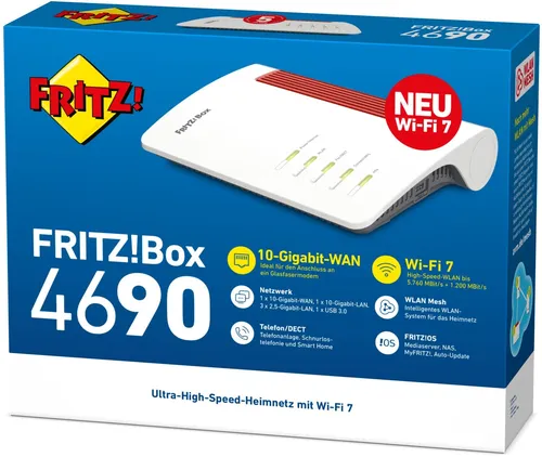 AVM FRITZ!Box 4690 - DSL-Router für schnelles Internet - DSL-Router/Breitbandrouter mit Highspeed-Geschwindigkeiten und integrierter Mesh-Funktion für optimale WLAN-Abdeckung im ganzen Haus.
