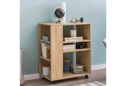 FineBuy Regalwagen 60x35x75 cm mit Rollen - Mobiler Rollwagen aus Holz, ideal als Küchenregal, Telefontisch oder Beistelltisch. Flexibel einsetzbar und leicht zu bewegen, perfekt für jeden Raum.