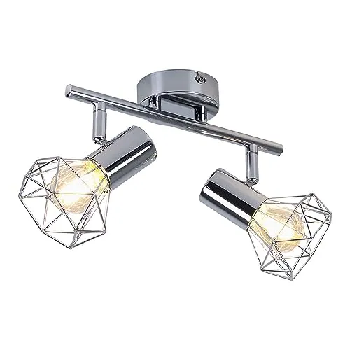 GLOBO Decken Lampe Spot Leuchte Wohn Ess Zimmer Balken Licht-Schiene silber schwenkbar 54802-2