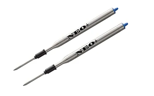NEO+ Kugelschreiberminen kompatibel mit Lamy Kugelschreibern, 2 Stück, blaue Tinte