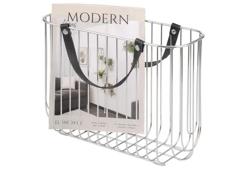 eluno Zeitungsständer aus Metall mit Ledergriffen - Eleganter Zeitungsständer aus Metall mit abnehmbaren Ledergriffen, ideal für jedes Wohnambiente. Perfekt für Wohnzimmer, Küche oder Bad und sorgt für modernen Stil mit praktischem Kratzschutz.