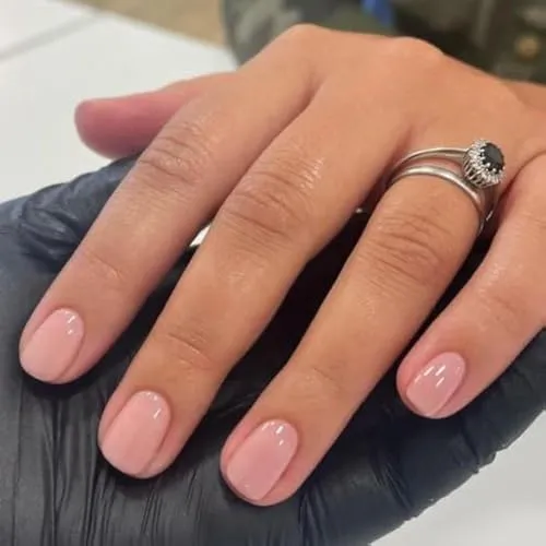 MouYouGlow Press on Nails Kurz – Einfarbige Rosa Nude Kunstnägel