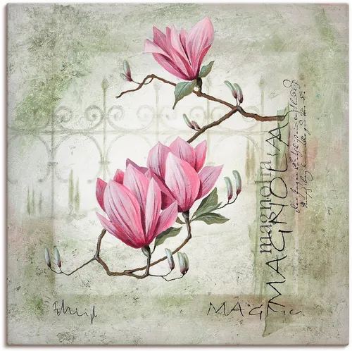 Artland Wandbild Pinke Magnolie, Blumen (1 St), als Leinwandbild, Poster in verschied. Größen