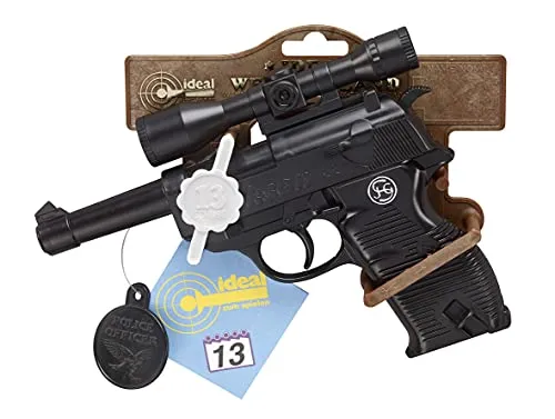 Bauer Spielwaren 3000511 Schrödel J.G. Jackson: Spielzeugpistole für Zündplättchen, ideal für das Polizeikostüm, 13 Schuss, 19.5 cm, schwarz (300 0511)