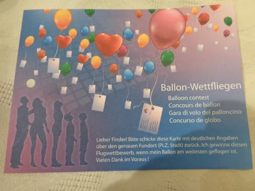 Luftballonkarten Karten fürs Luftballon Wettfliegen NEU 25