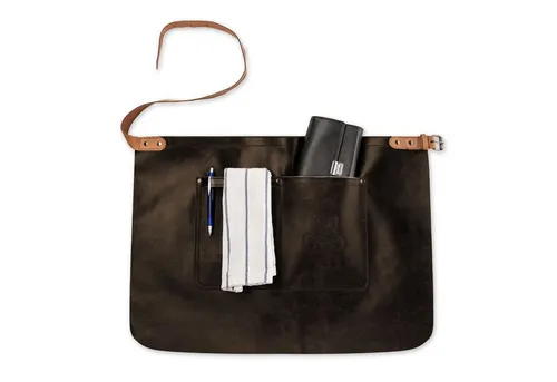 BLACK FOREST FOX Grillschürze TIP HUNTER SOFT Leder Service Bistro Zapft Kellner Schürze kurz, One Dark Brown