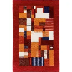 Cazaris Wollteppich, rechteckig, 90x160 cm, Blau, Orange, Rot, Weiß - Der handgeknüpfte Cazaris Wollteppich (90 x 160 cm) verleiht jedem Raum mit seiner farbenfrohen Optik und orientalischem Design ein elegantes Flair. Hergestellt aus 100 % Schurwolle bietet er eine angenehme Haptik und ist vielseitig einsetzbar.