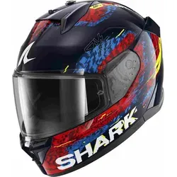 Shark D-Skwal 3 Speed-Vib Integralhelm - Schwarz/Rot/Blau - M - Der Shark D-Skwal 3 überzeugt mit aggressivem Design und optimaler Aerodynamik. Mit komfortabler Passform und abnehmbarem Doppelvisier ist er ideal für Fahrvergnügen und Sicherheit auf jeder Strecke.