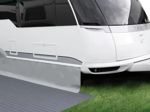 Hindermann Premium Bodenschürze, hellgrau, 700x75cm - Bodenschürzen & Radkastenabdeckungen – Hochwertiger Windschutz und Sichtblende für mehr Wohnqualität im Vorzelt, robust und langlebig.