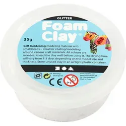 Foam Clay Modelliermasse, Weiß, Glitter - Weiß