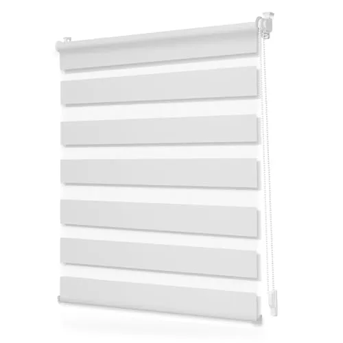 Lichtblick Duo Rollo ohne Bohren, Blickdicht Weiß, 45 cm x 130 cm (B x L)