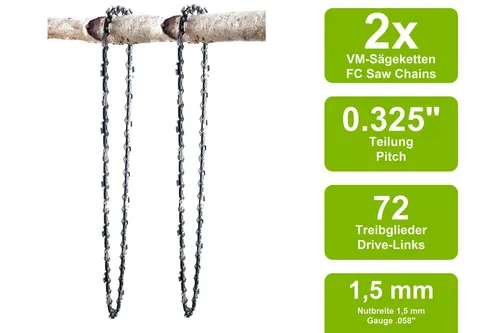 Sägeketten VM passend für Husqvarna 560 XPG | 45cm 0.325 72TG 1,5mm 2