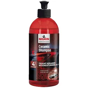 NIGRIN Performance Ceramic Autoshampoo 0,5 l - Hochwertiges Autoshampoo für eine gründliche Reinigung und Pflege der Fahrzeugoberfläche. Ideal für die Anwendung zu Hause oder in der Werkstatt.