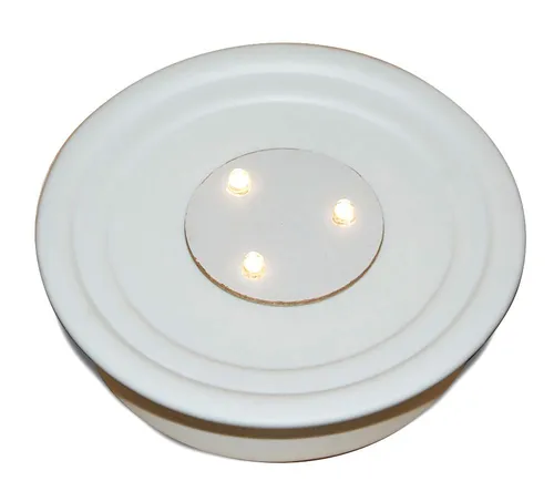 LED Untersatz für Starlight - Kerzenständer & Teelichthalter, eleganter LED Untersatz für stimmungsvolle Weihnachtsdeko mit einer Höhe von 30 mm und Breite von 110 mm.