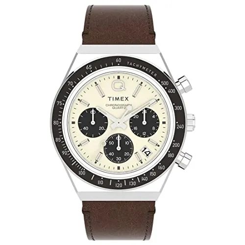 Timex Watch TW2V42800 - Klassische Herrenarmbanduhr - Armbanduhren für Herren mit elegantem Lederarmband, Chronograph-Funktionen und 2 Jahren Garantie, ideal für jeden Anlass.