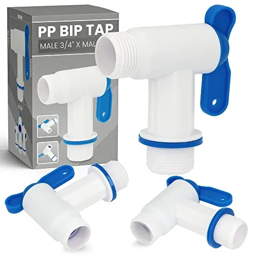 Kunststoff Wasserhahn Auslaufhahn Regentonne Kunststoffhahn Wasser Butt Tap Regenwassertonne Barrel Fässer IBC Connector Ersatz-Hahn (3/4'' AG x 3/4'' AG)