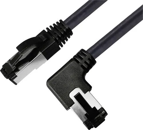 BKL Electronic 144035 RJ45 Patchkabel CAT 8.1 S/FTP 1m Schwarz Halogenfrei 1St.