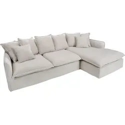 Riess-Ambiente Ecksofa HEAVEN 255cm natur - Ecksofa in L-Form für Wohnzimmer, mit hochwertigem Federkern für optimalen Sitzkomfort und pflegeleichtem Webstoff, ideal für entspannte Stunden.