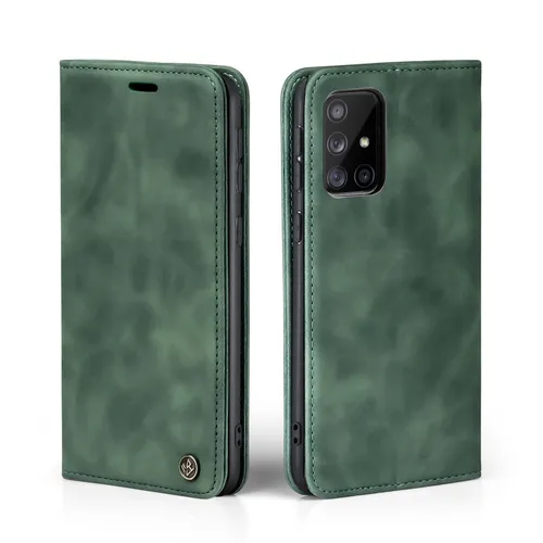 Handy Hülle für Samsung Galaxy A51 Klapp Magnet Smartphone Cover Case Grün