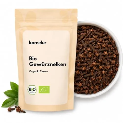 Produktbild Kamelur Bio Nelken ganz 500 g – Aromatische Gewürznelken in Bio-Qualität, intensiv & würzig, ohne Zusätze, ideal für Lebkuchen, Punsch & Glühwein
