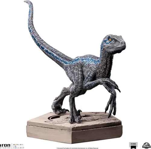 Iron Studios Jurassic World Icons Velociraptor Blau 9 cm