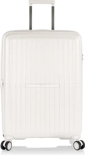 Heys AirLite 4 Rollen Trolley M 66 cm - Weiß mit Dehnfalte - Trolley in elegantem Weiß mit Dehnfalte für zusätzlichen Stauraum, perfekt für Reisen und vielseitig einsetzbar.
