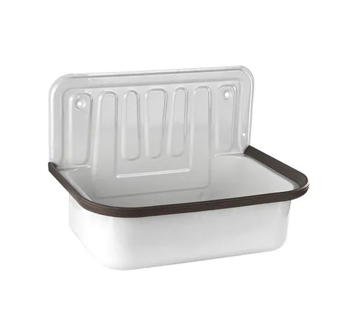 Leysser Edelstahlspüle Ausgussbecken 495x370x340 - Sanitäranlagen & Zubehör, robustes Edelstahl-Design, ideal für Küchen und Werkstätten, inklusive Stopfenventil.