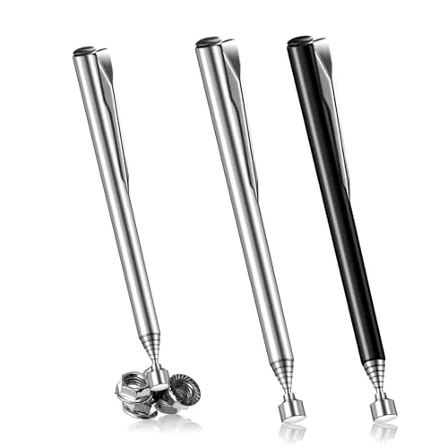 FeinKulturia 2 Stück Teleskopmagnet Ausziehbar, 64CM Teleskopisch Magnetheber Edelstahl Aufnahmewerkzeuge Pick-up Tool 1.4KG Magnetgreifer für Schrauben Mutter Schlüssel Metallteile zu Hause Auto Büro