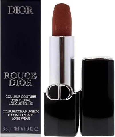 DIOR Rouge Dior Long Wear Velvet Lippenstift - Nude Touch - Lippenstift mit 24 Stunden Komfort und nachfüllbarem Design, ideal für nachhaltige Schönheit. Verfügbar in vielfältigen Nuancen mit mattem und satiniertem Finish.