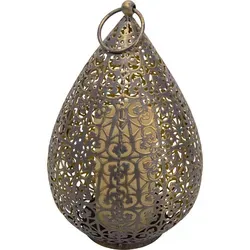 Näve LED Dekoleuchte h: 27,8cm antik-gold - Lampen mit orientalischem Flair, Flammeneffekt für warmes Licht, batteriebetrieben für Innen- und Außenbereich, ideal für jede Jahreszeit.
