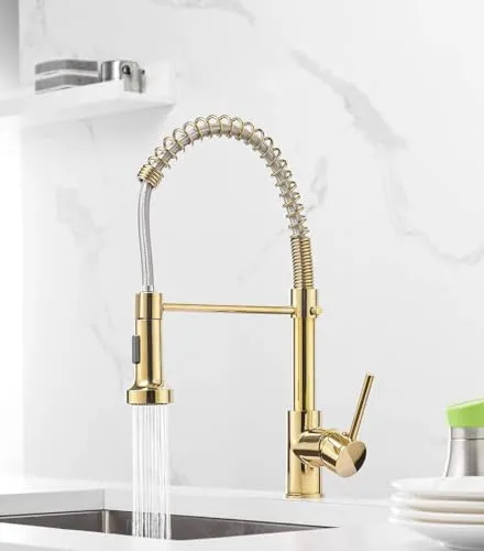 TIMACO Wasserhahn Küche Gold 360° Drehbar Mischbatterie für Küche Armatur