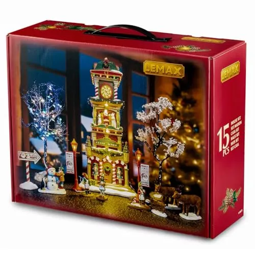 The Village Square Clock Tower Set mit Netzteil 4,5 V