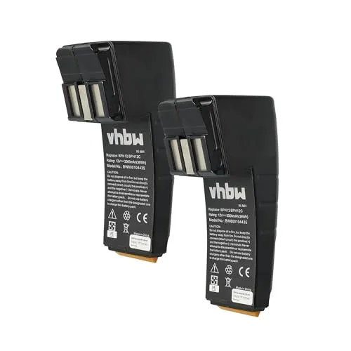 vhbw 2X Akku Ersatz für Festo Festool 489824, 489823, 490358, 489825, 489835, 489728, 489974 für Werkzeug (3000 mAh, NiMH, 12 V)